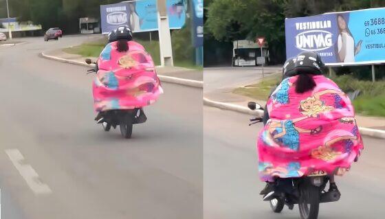 A cena foi filmada por um motorista na manhã desta quinta-feira (29).