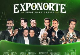 Gusttavo Lima, Luan Santana, Bruno e Marrone e Henrique e Juliano são algumas das atrações da Exponorte 2026 em Sinop