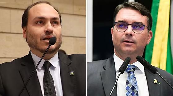 Carlos Bolsonaro e Flávio Bolsonaro, filhos do presidente Jair Bolsonaro